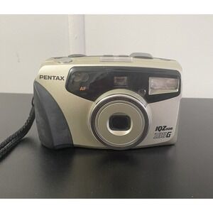 Pentax IQZoom 105G 35mm Film Camera Tested Working Zoom Flash Point & Shoot